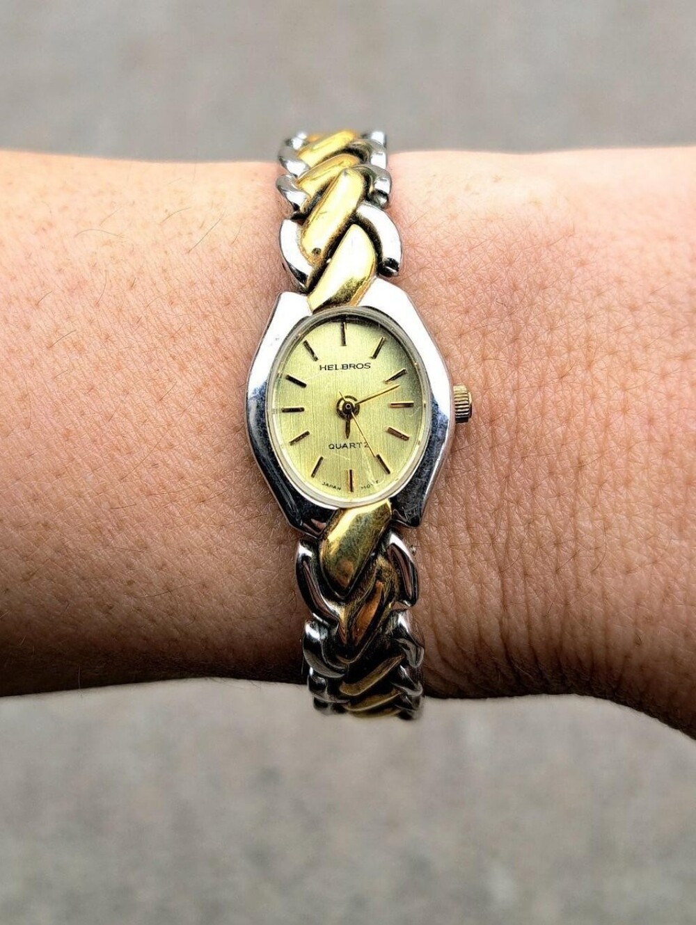 Vintage 80's to 90's Helbros Gold & Silver Tone Watch